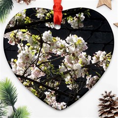 Japanese Cherry Blossom Heart Ornament (2 Sides)