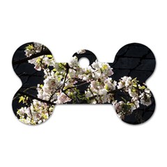 Japanese Cherry Blossom Dog Tag Bone (one Side)