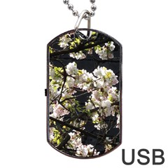 Japanese Cherry Blossom Dog Tag Usb Flash (two Sides)  by picsaspassion