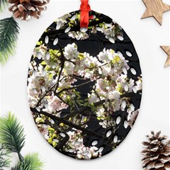 Japanese Cherry Blossom Oval Filigree Ornament (2-side) 