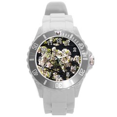 Japanese Cherry Blossom Round Plastic Sport Watch (l)