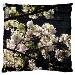 Japanese Cherry Blossom Large Flano Cushion Case (one Side) by picsaspassion