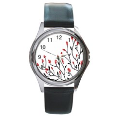 Elegant Tree Round Metal Watch