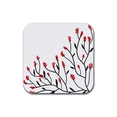 Elegant Tree Rubber Coaster (square) 