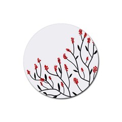 Elegant Tree Rubber Round Coaster (4 Pack)  by Valentinaart