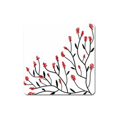 Elegant Tree Square Magnet