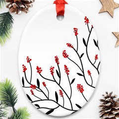 Elegant Tree Oval Ornament (two Sides)