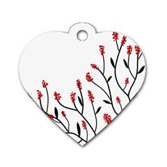 Elegant Tree Dog Tag Heart (two Sides)