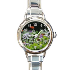 Wild Flowers Round Italian Charm Watch