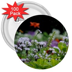 Wild Flowers 3  Buttons (100 Pack) 