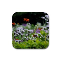 Wild Flowers Rubber Square Coaster (4 Pack) 