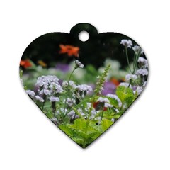 Wild Flowers Dog Tag Heart (one Side)