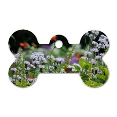 Wild Flowers Dog Tag Bone (one Side)