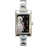 Stork bird Rectangle Italian Charm Watch Front