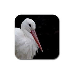 Stork Bird Rubber Square Coaster (4 Pack) 