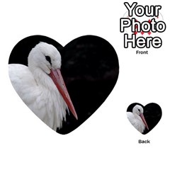 Stork Bird Multi-purpose Cards (heart)  by picsaspassion