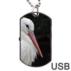 Stork Bird Dog Tag Usb Flash (one Side) by picsaspassion