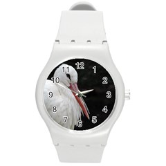 Stork Bird Round Plastic Sport Watch (m)