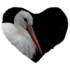 Stork Bird Large 19  Premium Heart Shape Cushions