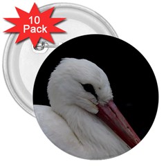 Wild Stork Bird 3  Buttons (10 Pack)  by picsaspassion