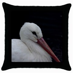 Wild Stork Bird Throw Pillow Case (black)