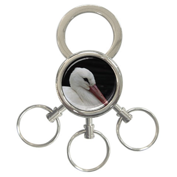 Wild Stork bird 3-Ring Key Chains