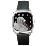 Wild Stork bird Square Metal Watch Front