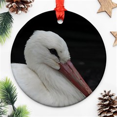 Wild Stork Bird Round Ornament (two Sides) 