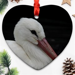 Wild Stork Bird Heart Ornament (2 Sides)