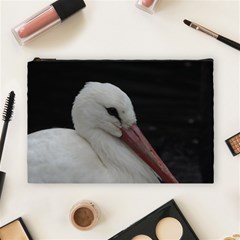 Wild Stork Bird Cosmetic Bag (large) 