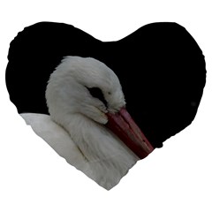 Wild Stork Bird Large 19  Premium Heart Shape Cushions