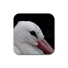 Wild Stork Bird, Close-up Rubber Coaster (square) 