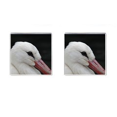 Wild Stork Bird, Close-up Cufflinks (square)