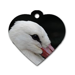 Wild Stork Bird, Close-up Dog Tag Heart (two Sides)