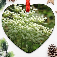 White Summer Flowers Ornament (heart) 