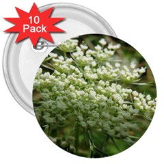 White Summer Flowers 3  Buttons (10 Pack) 