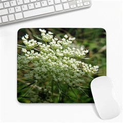 White Summer Flowers Large Mousepads by picsaspassion