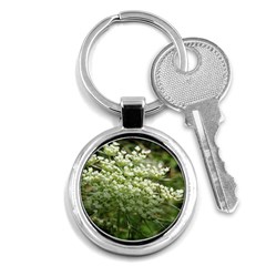 White Summer Flowers Key Chains (round) 