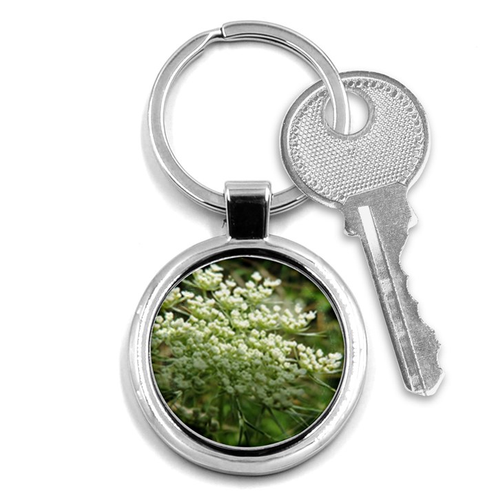 White summer flowers Key Chains (Round) 