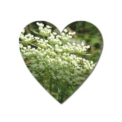 White Summer Flowers Heart Magnet