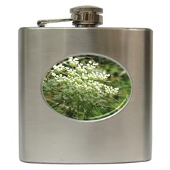 White Summer Flowers Hip Flask (6 Oz)