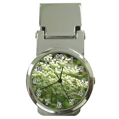 White Summer Flowers Money Clip Watches