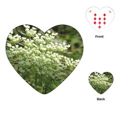 White Summer Flowers Playing Cards (heart)  by picsaspassion