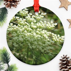 White Summer Flowers Round Ornament (two Sides) 