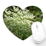 White summer flowers Heart Mousepads Front