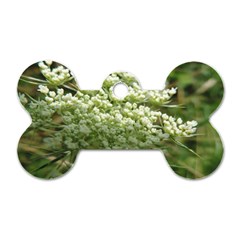 White Summer Flowers Dog Tag Bone (one Side) by picsaspassion