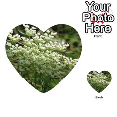 White summer flowers Multi-purpose Cards (Heart) 