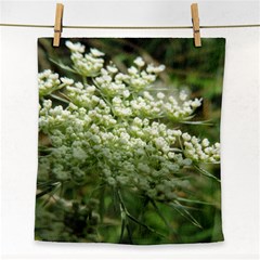 White Summer Flowers Face Towel