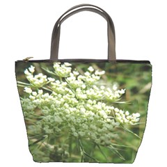 White Summer Flowers Bucket Bags