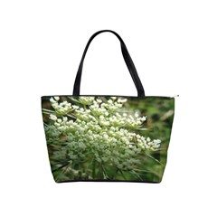 White Summer Flowers Shoulder Handbags